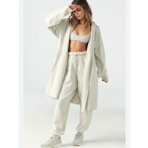 Joah Brown Oversized French Terry Cardigan Ivory Bone OS